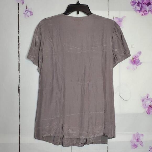 Daisy Fuentes Metallic Embellished Jewel Square Neck Blouse 1X - Picture 2 of 7